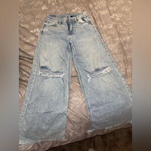 American Eagle Outfitters Light Blue Wide Leg Jeans